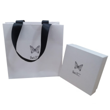High End Customized Lid and Base Jewelry Gift Paper Bag Box with Foil Logo